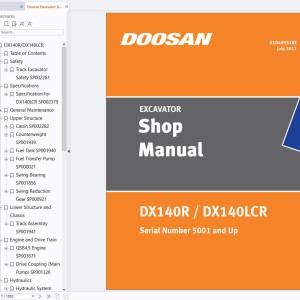 Doosan DX140R DX140LCR Shop Manual K1049551BE