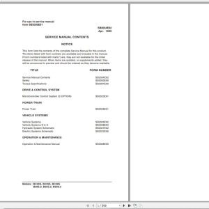 Doosan B20S B25S B30S Electric Schematic Service Operation & Maintenance Manual SB2035E01