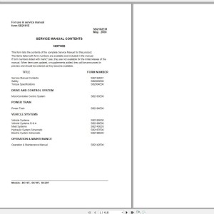 Doosan BC15T BC18T BC20T Electric Schematic Service Operation & Maintenance Manual SB2161E00