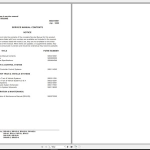 Doosan BR10S-2 BR25S-2 Electric Schematic Service Operation & Maintenance Manual SB2209E00