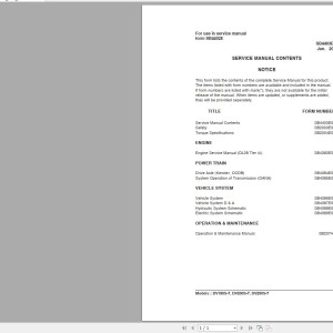 Doosan D Series G Series Electric Schematic Service Operation & Maintenance Manual SB4250E07