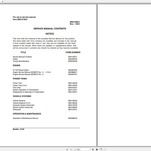 Doosan D150 Electric Schematic Service Operation & Maintenance Manual SB2121E01