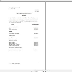 Doosan D20G 25G 30G Electric Schematic Service Operation & Maintenance Manual SB4214E