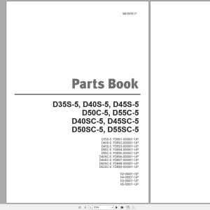 Doosan D35S-5 D40S-5 D45S-5 D50C-5 D55C-5 D40SC-5 D45SC-5 D50SC-5 D55SC-5 Part Book SB1097E17