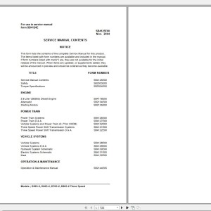 Doosan D50S-2 D60S-2 D70S-2 D80S-2 3 Speed Electric Schematic Service Operation & Maintenance Manual SB4124E00