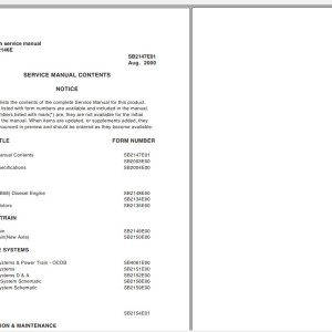 Doosan D50S-2D60S-2 D70S-2 Electric Schematic Service Operation & Maintenance Manual SB2146E00