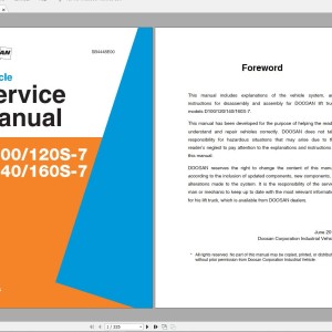 Doosan D100S-7 D120S-7 D140S-7 D160S-7 Service Manual SB4448E00