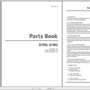 Doosan D15G D18G Part Book SB1123E