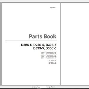 Doosan D20S-5 D25S-5 D30S-5 D33S-5 D35S-5 Part Book SB1109E16