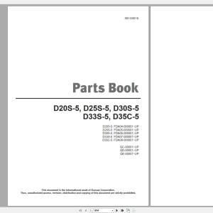 Doosan D20S-5 D25S-5 D30S-5 D33S-5 D35S-5 Part Book SB1109E18