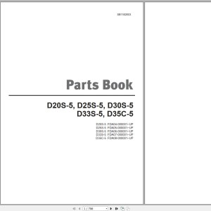 Doosan D20S-5 D25S-5 D30S-5 D33S-5 D35S-5 Part Book SB1182E03