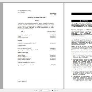 Doosan DV180S-7 Electric Schematic Service Operation & Maintenance Manual SB4403E00