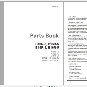 Doosan B10R-5 B13R-5 B15R-5 B16R-5 Part Book SB1088E