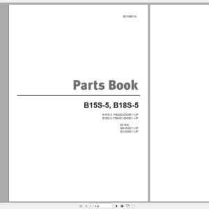 Doosan B15S-5 B18S-5 Part Book SB1086E18