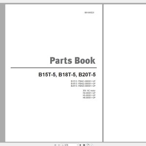 Doosan B15T-5 B18T-5 B20T-5 Part Book SB1065E20