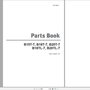 Doosan B15T-7 B18T-7 B20T-7 B18TL-7 B20TL-7 Part Book SB1188E02