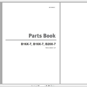 Doosan B16X-7 B18X-7 B20X-7 Part Book SB1189E01