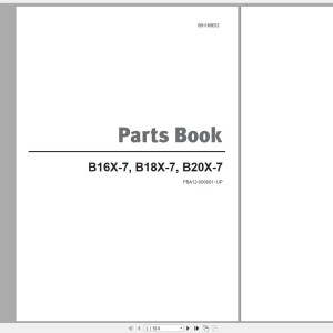 Doosan B16X-7 B18X-7 B20X-7 Part Book SB1189E02