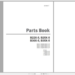 Doosan B22X-5 B25X-5 B30X-5 B35X-5 Part Book SB1080E17