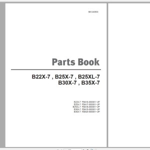 Doosan B22X-7 B25X-7 B30X-7 B35X-7 Part Book SB1240E00