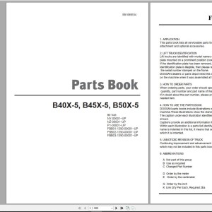 Doosan B40X-5 B45X-5 B50X-5 Part Book SB1085E