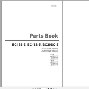 Doosan BC15S-5 BC18S-5 BC20SC-5 Part Book SB1087E18