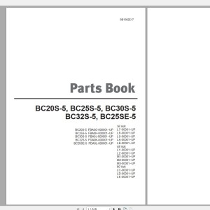 Doosan BC20S-5 BC25S-5 BC30S-5 BC32S-5 BC25SE-5 Part Book SB1082E17