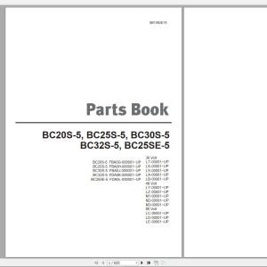 Doosan BC20S-5 BC25S-5 BC30S-5 BC32S-5 BC25SE-5 Part Book SB1082E19