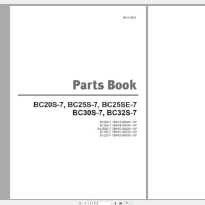 Doosan BC20S-7 BC25S-7 BC25SE-5 BC30S-7 BC32S-7 Part Book SB1210E01