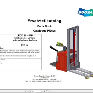 Doosan LEDD 20-MP-servo Part Book