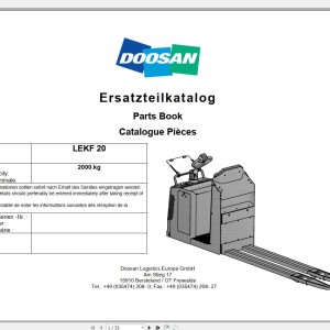 Doosan LEKF 20 Part Book