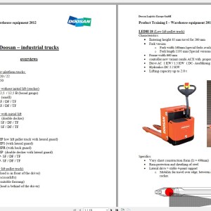 Doosan Forklift Product Training