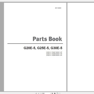 Doosan G20E-5 G25E-5 G30E-5 Part Book SB1128E09