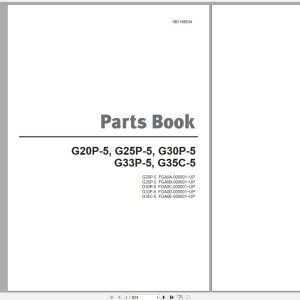 Doosan G20P-5 G25P-5 G30P-5 G33P-5 G35C-5 Part Book SB1168E04