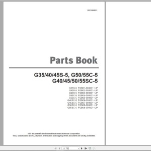 Doosan G35S-5 G55SC-5 Part Book SB1246E02