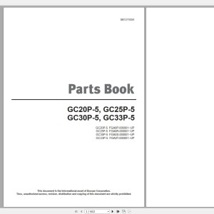 Doosan GC20P-5 GC25P-5 GC30P-5 GC33P-5 Part Book SB1211E04