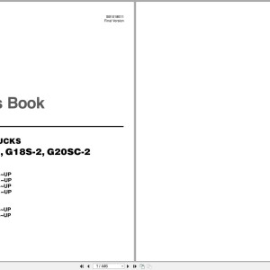 Doosan G15S-2 G18S-2 G20SC-2 Parts Book SB1018E11