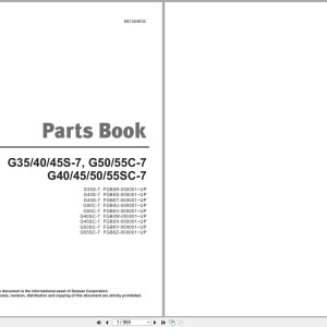 Doosan G35S-7 to G55SC-7 Parts Book SB1264E02