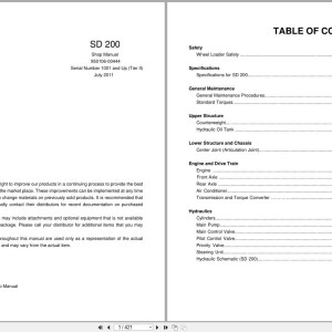 Doosan SD200 Shop Manual 950106-00444