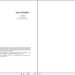 Doosan Solar 140W-V 160W-V Shop Manual 023-00065E