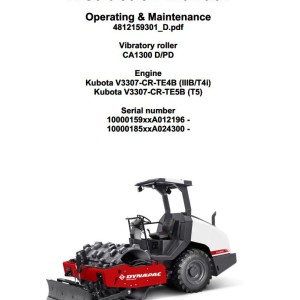 Dynapac CA1300D CA1300PD Operation and Maintenance Manual 4812159301_D