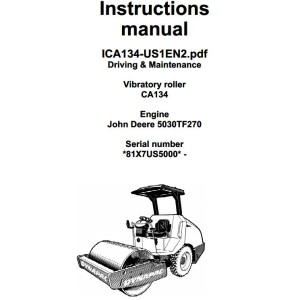 Dynapac CA134 Operation and Maintenance Manual