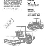 Dynapac CA151 Operation Manual 0151EN1