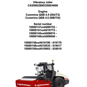 Dynapac CA2500 CA2800 CA3500 CA4000 Operation and Maintenance Manual
