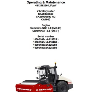Dynapac CA2500 - CA4000 Operation and Maintenance Manual 4812162601_F