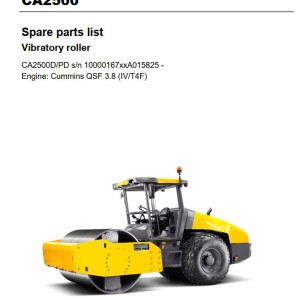 Dynapac CA2500 Parts Catalog Operation and Maintenance Manual