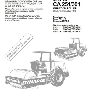 Dynapac CA251 CA301 Operation Manual