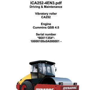 Dynapac CA252 Operation and Maintenance Manual ICA252-4EN3