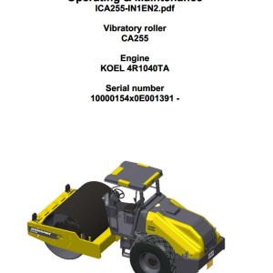 Dynapac CA255 Operation and Maintenance Manual