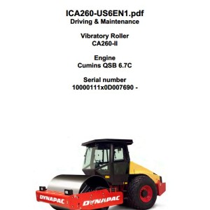 Dynapac CA260-II Operation and Maintenance Manual ICA260-US6EN1